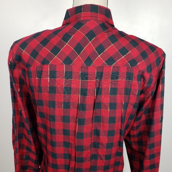 Vintage Christian Dior Buffalo Plaid Button Down 4 - Picture 8 of 11